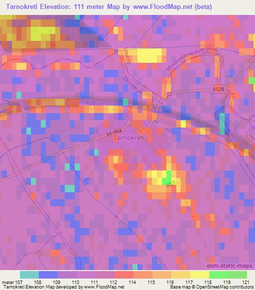 Tarnokreti,Hungary Elevation Map