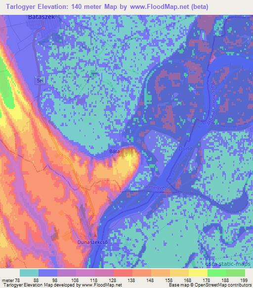Tarlogyer,Hungary Elevation Map