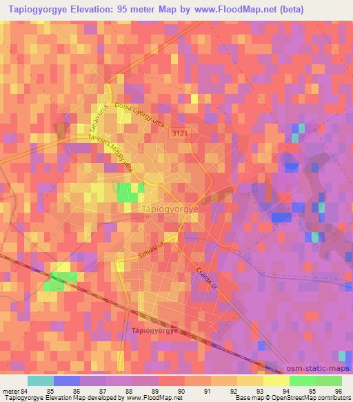 Tapiogyorgye,Hungary Elevation Map