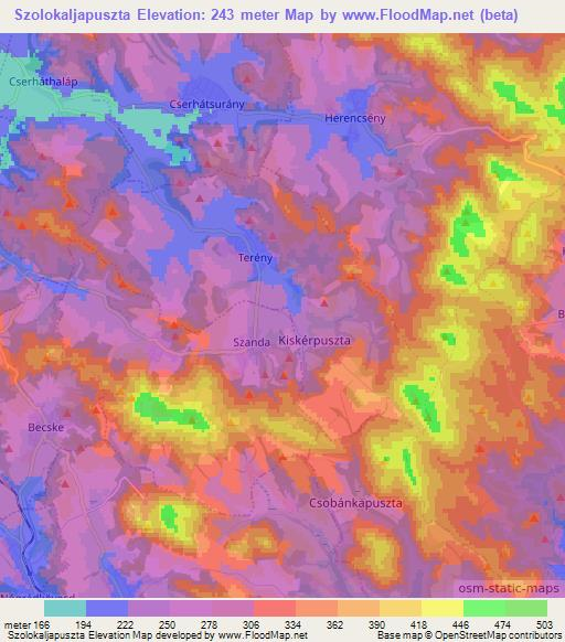 Szolokaljapuszta,Hungary Elevation Map