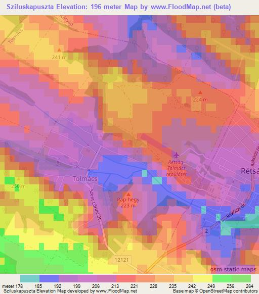 Sziluskapuszta,Hungary Elevation Map