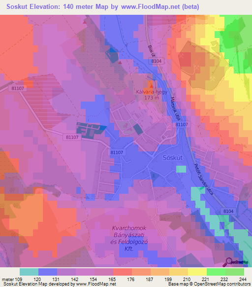 Soskut,Hungary Elevation Map