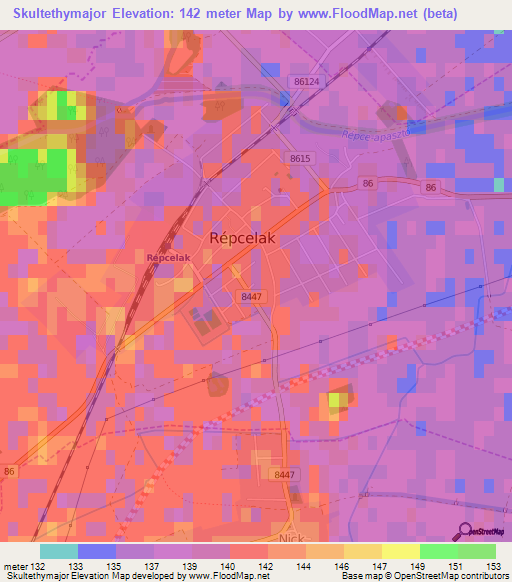 Skultethymajor,Hungary Elevation Map