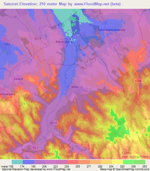 Satorret,Hungary Elevation Map