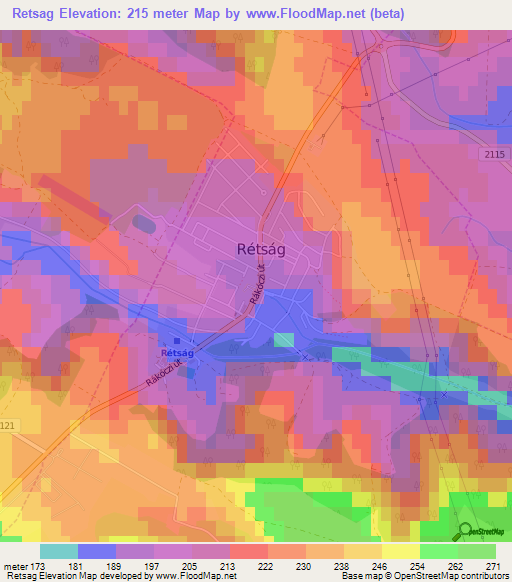 Retsag,Hungary Elevation Map