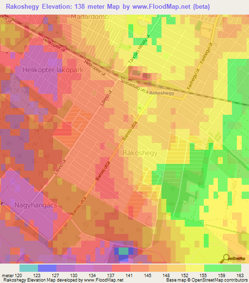 Rakoshegy,Hungary Elevation Map