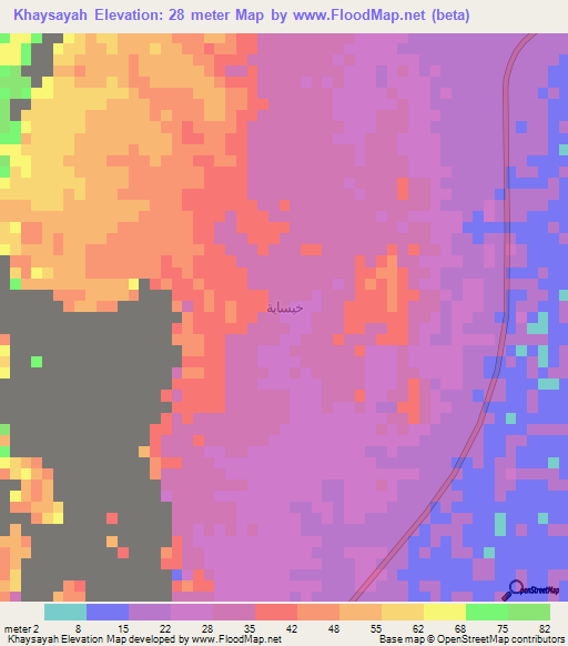 Khaysayah,Yemen Elevation Map