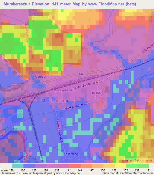 Murakeresztur,Hungary Elevation Map