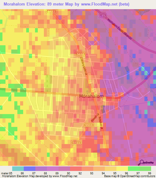 Morahalom,Hungary Elevation Map