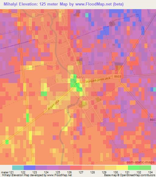 Mihalyi,Hungary Elevation Map