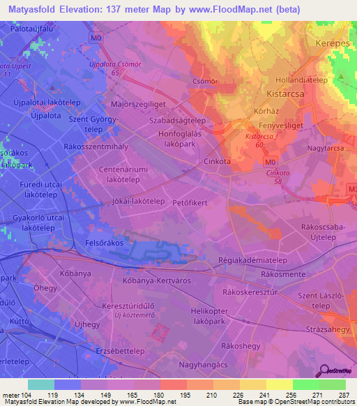 Matyasfold,Hungary Elevation Map