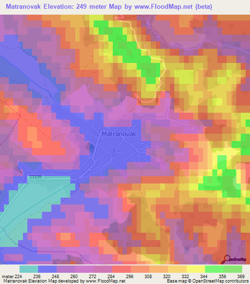 Matranovak,Hungary Elevation Map