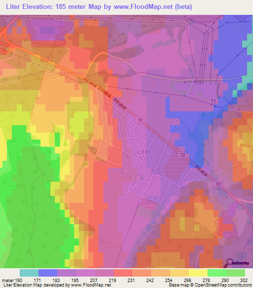 Liter,Hungary Elevation Map