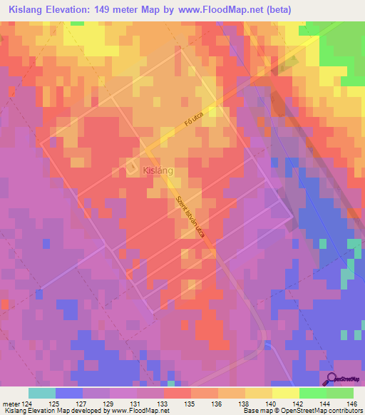 Kislang,Hungary Elevation Map