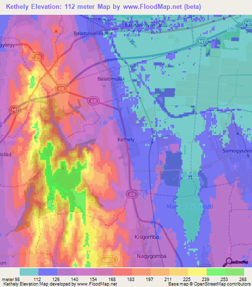 Kethely,Hungary Elevation Map