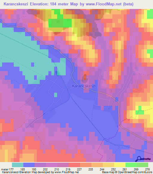 Karancskeszi,Hungary Elevation Map