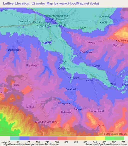 Elevation of Lutfiye,Turkey Elevation Map, Topography, Contour