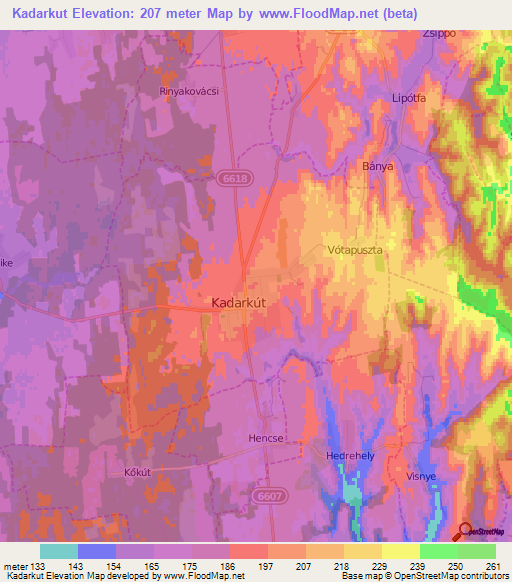 Kadarkut,Hungary Elevation Map