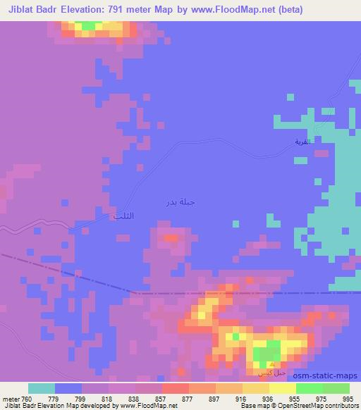 Jiblat Badr,Yemen Elevation Map