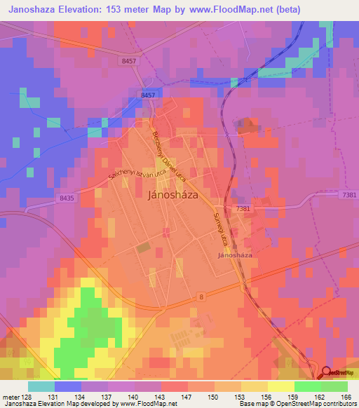 Janoshaza,Hungary Elevation Map