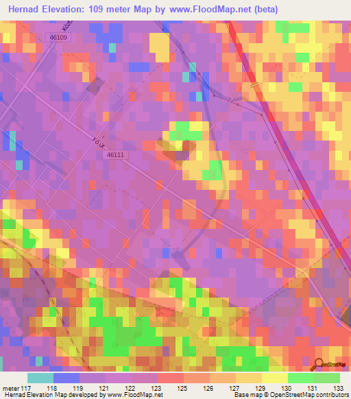 Hernad,Hungary Elevation Map