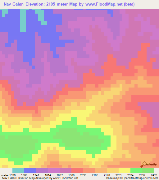 Nav Galan,Iran Elevation Map