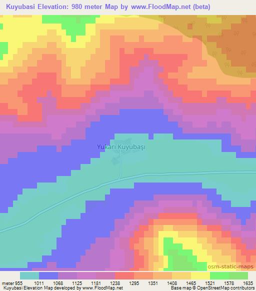 Kuyubasi,Turkey Elevation Map