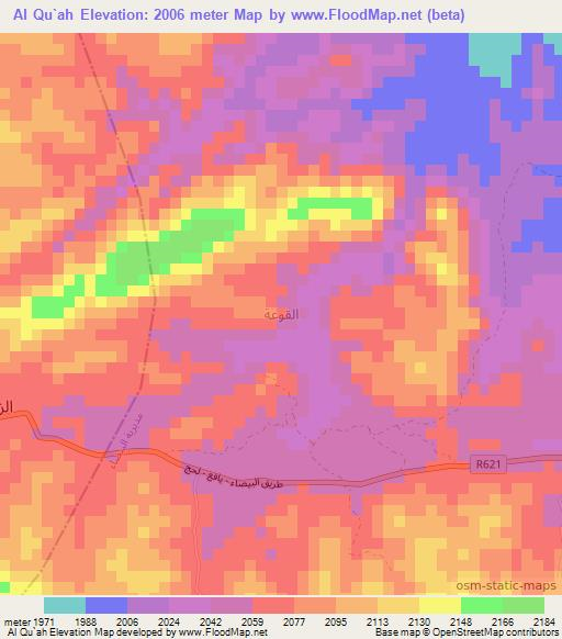 Al Qu`ah,Yemen Elevation Map