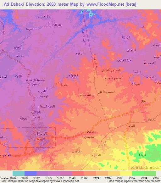 Ad Dahaki,Yemen Elevation Map