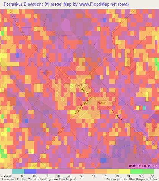 Forraskut,Hungary Elevation Map