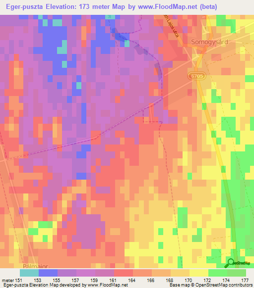 Eger-puszta,Hungary Elevation Map