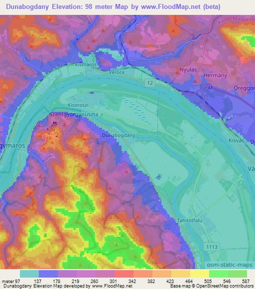 Dunabogdany,Hungary Elevation Map