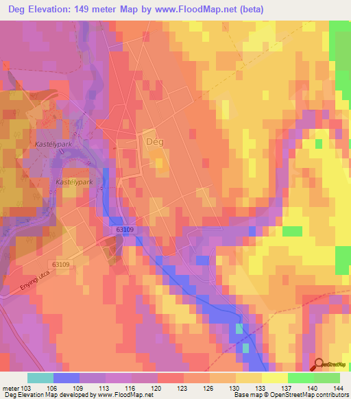 Deg,Hungary Elevation Map