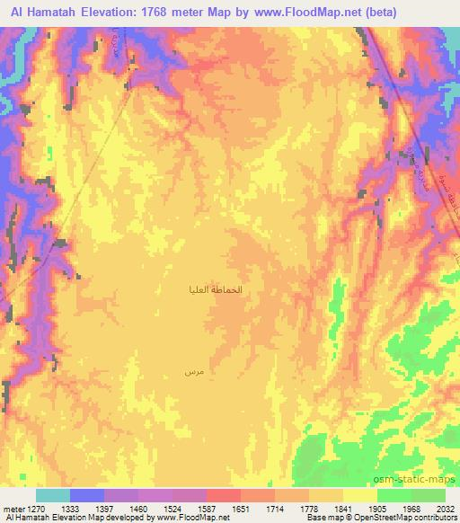 Al Hamatah,Yemen Elevation Map