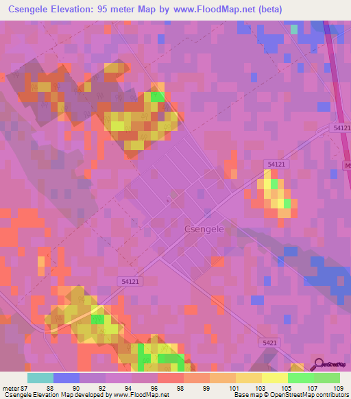 Csengele,Hungary Elevation Map