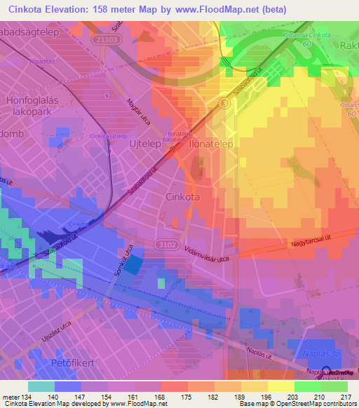 Cinkota,Hungary Elevation Map