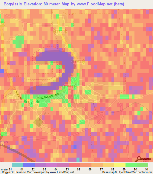 Bogyiszlo,Hungary Elevation Map