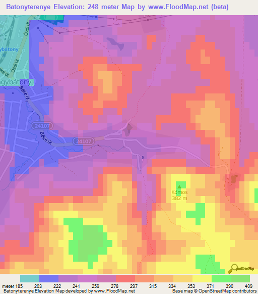 Batonyterenye,Hungary Elevation Map