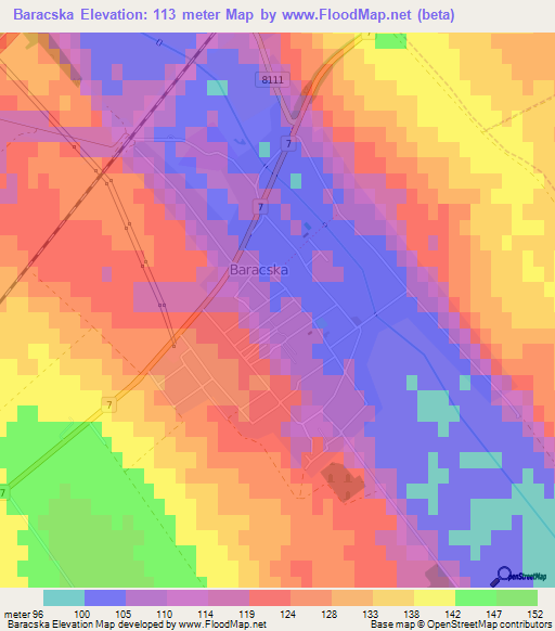 Baracska,Hungary Elevation Map