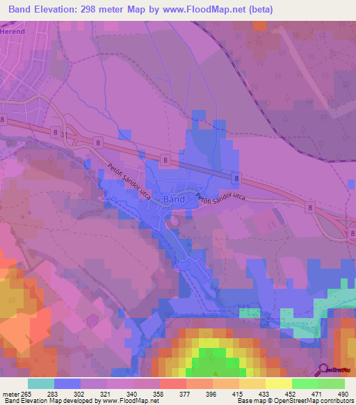 Band,Hungary Elevation Map