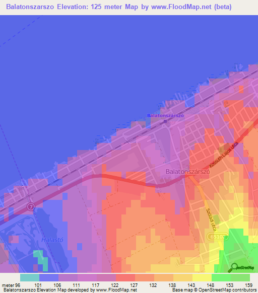 Balatonszarszo,Hungary Elevation Map