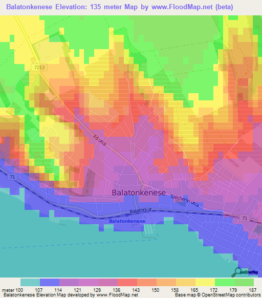 Balatonkenese,Hungary Elevation Map