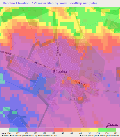 Babolna,Hungary Elevation Map