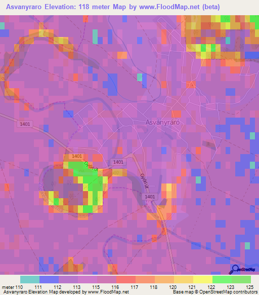 Asvanyraro,Hungary Elevation Map