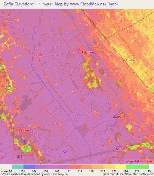 Zofia,Slovakia Elevation Map
