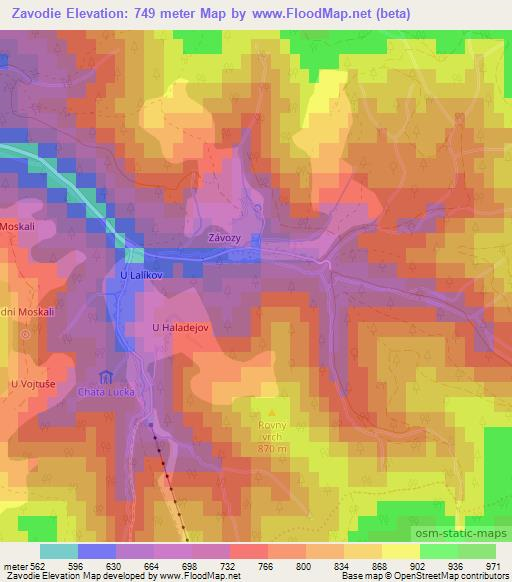 Zavodie,Slovakia Elevation Map