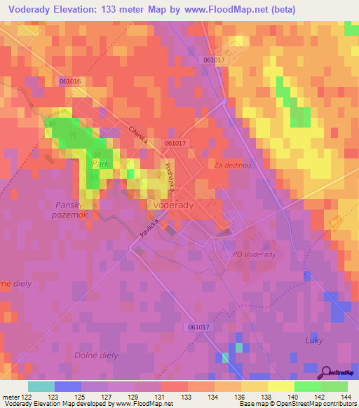 Voderady,Slovakia Elevation Map