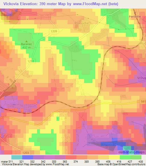 Vlckovia,Slovakia Elevation Map