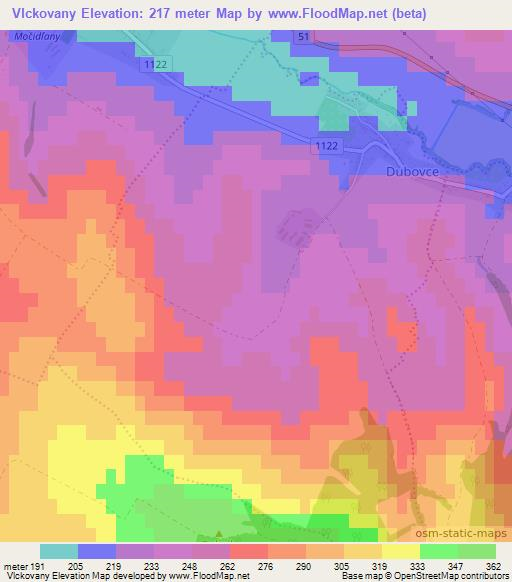 Vlckovany,Slovakia Elevation Map