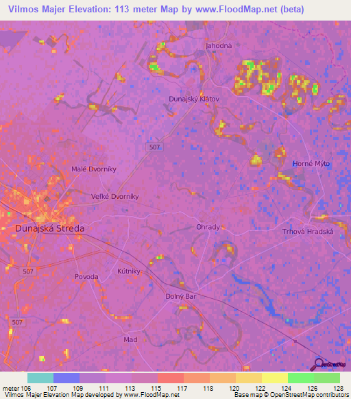 Vilmos Majer,Slovakia Elevation Map
